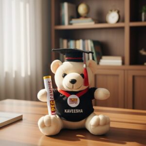 Monarch Bear Graduation Teddy – 26cm Custom Graduation Teddy with Name & Scroll