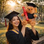50cm Aurther Graduation Teddy Bear light brown and dark brown premium plush gift Sri Lanka