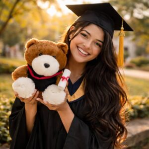 Elegant Graduation Teddy Bear with scroll premium soft plush gift Sri Lanka
