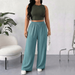 Wide leg plaza pant made from Masarati CEY fabric free size Sri Lanka